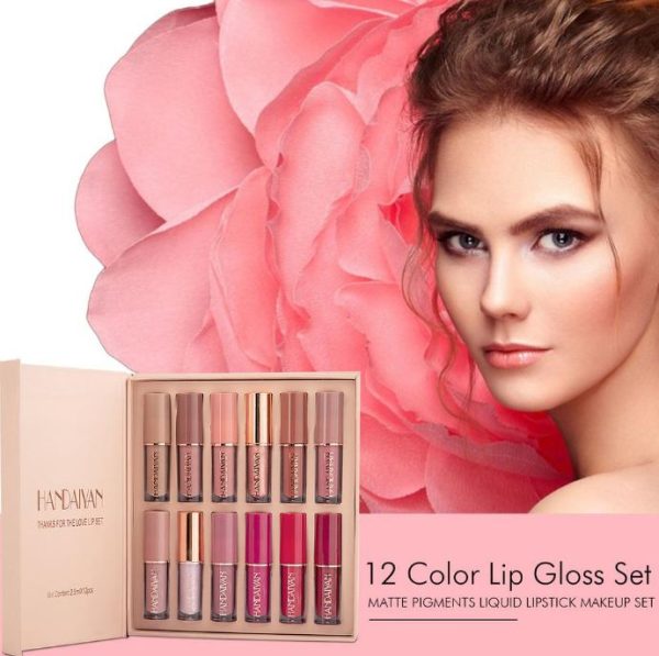 12 Colors Handaiyan Matte Liquid Lipstick Set