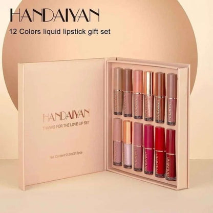 12 Colors Handaiyan Matte Liquid Lipstick Set