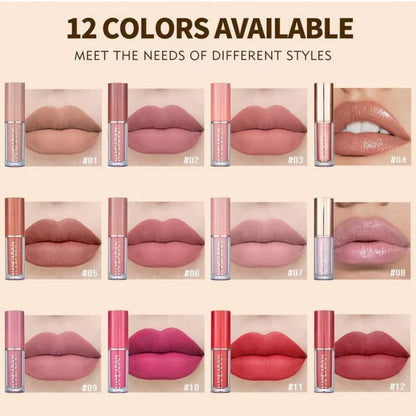 12 Colors Handaiyan Matte Liquid Lipstick Set