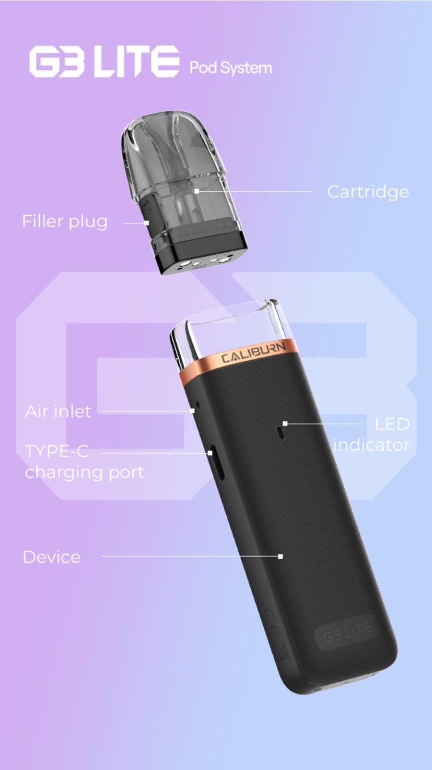 Uwell Caliburn G3 Lite Pod System 25w (1200mah) – Compact & Fast Charging, 2.5ml Capacity | E-cigarette