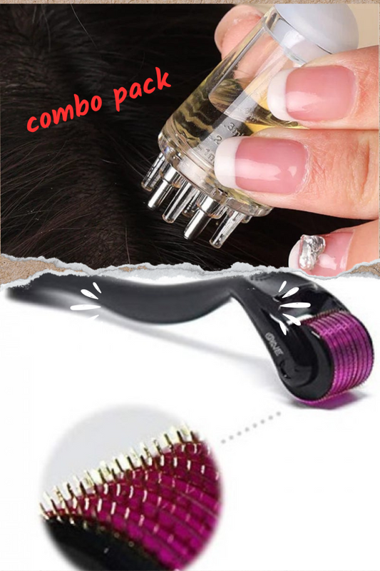 Derma Roller Combo Pack | Facial & Hair Therapy | 540 Micro Titanium Needle ( 0.5 mm )