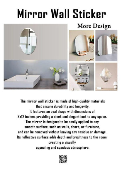 Self-Adhesive Oval Mirror